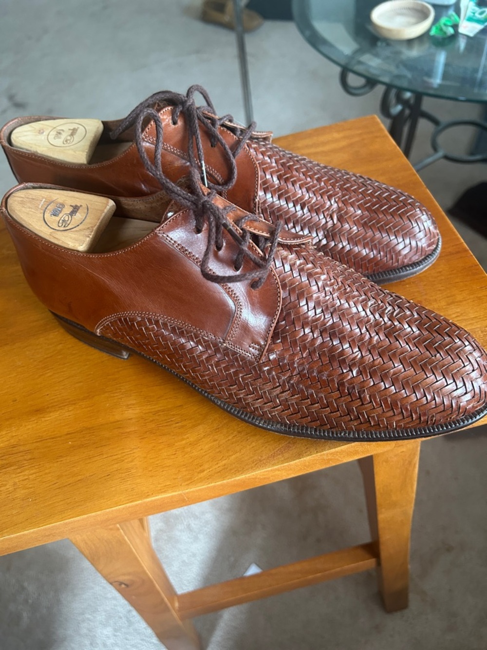 Vintage Italian woven leather dress shoes